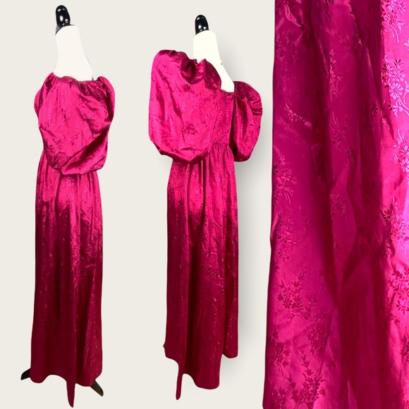 Vintage 80’s House of Nu-Mode Puff Jacquard Gown - Picture 6 of 16